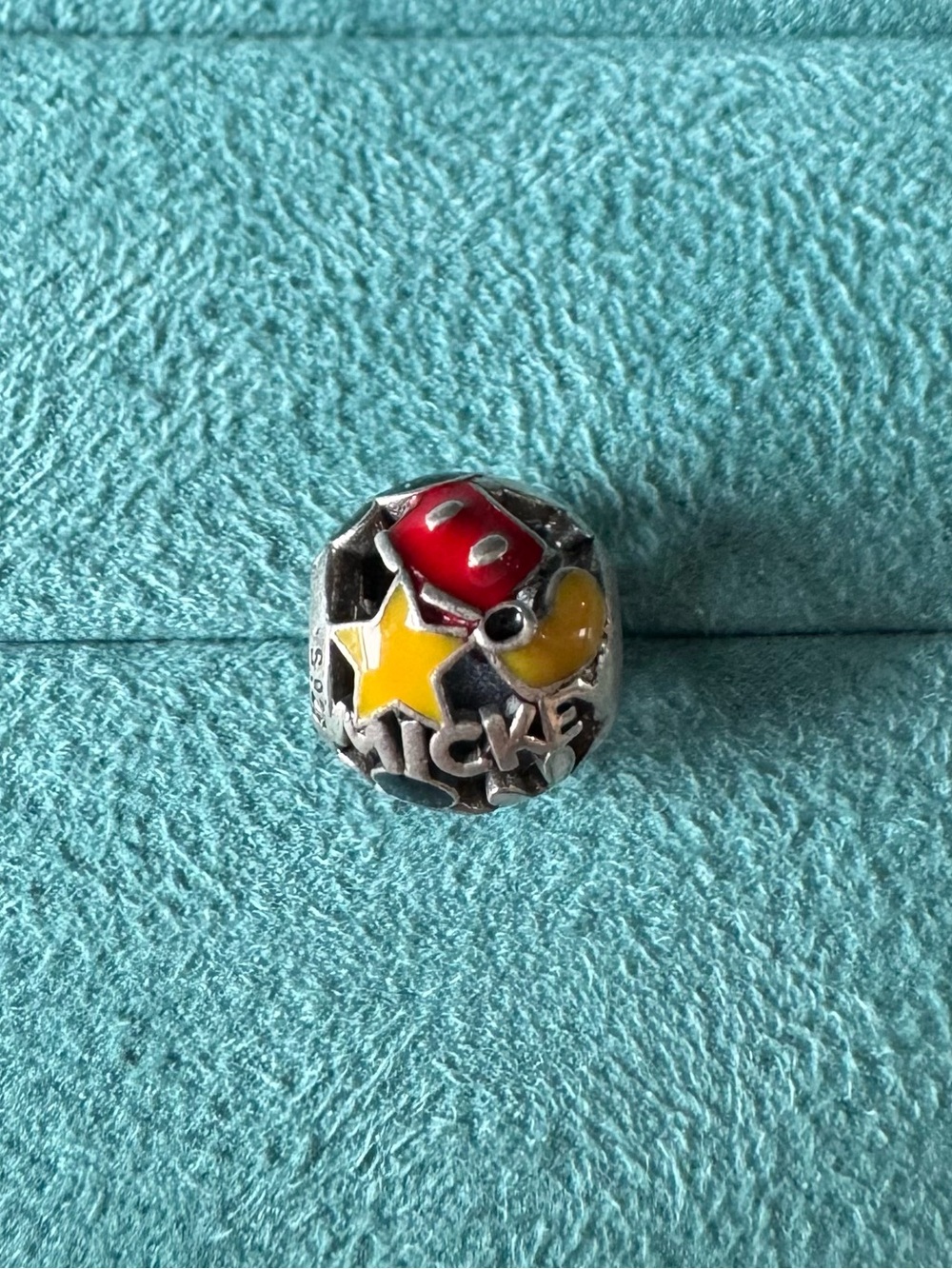 Pandora Mickey Mouse Red Yellow Enamel Charm